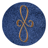 DAROUND 601 CP SH BL Copper Scroll Shimmer Blue Background